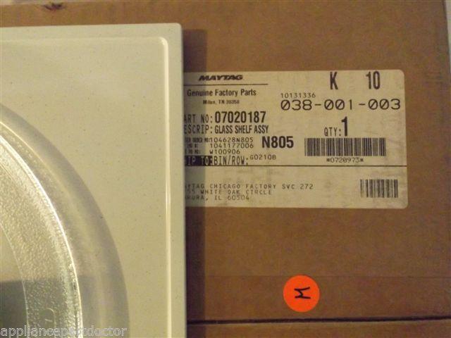 MAYTAG JENN AIR MICROWAVE 07020187 GLASS SHELF NEW IN BOX MAYTAG JENN AIR MICROWAVE 07020187 GLASS SHELF NEW IN BOX